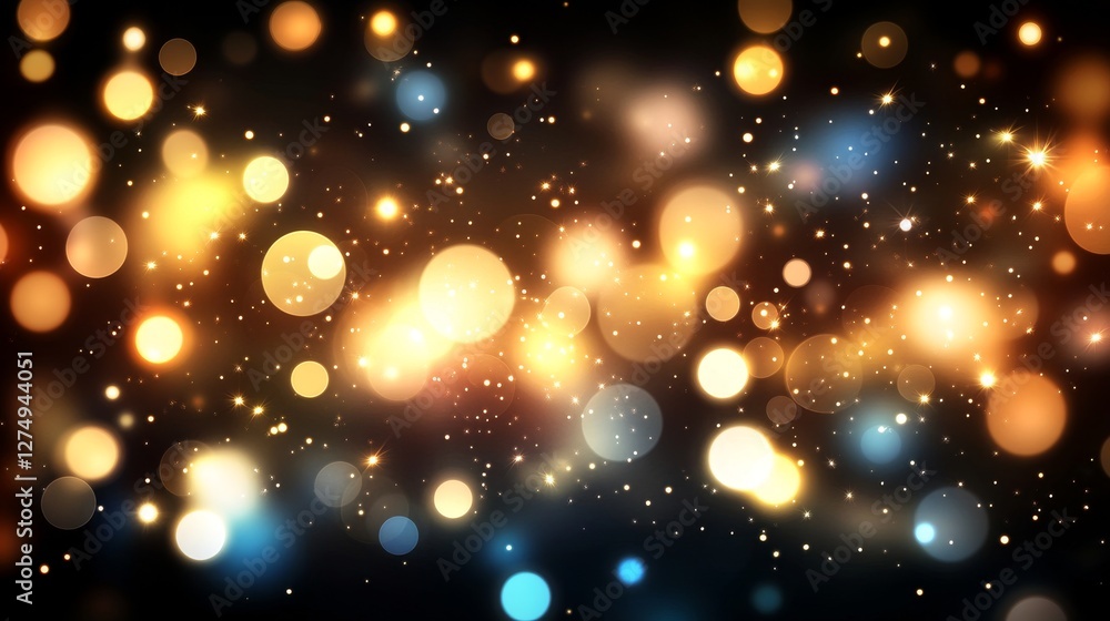 Poster soft bokeh lights overlapping in a beautiful abstract blur background