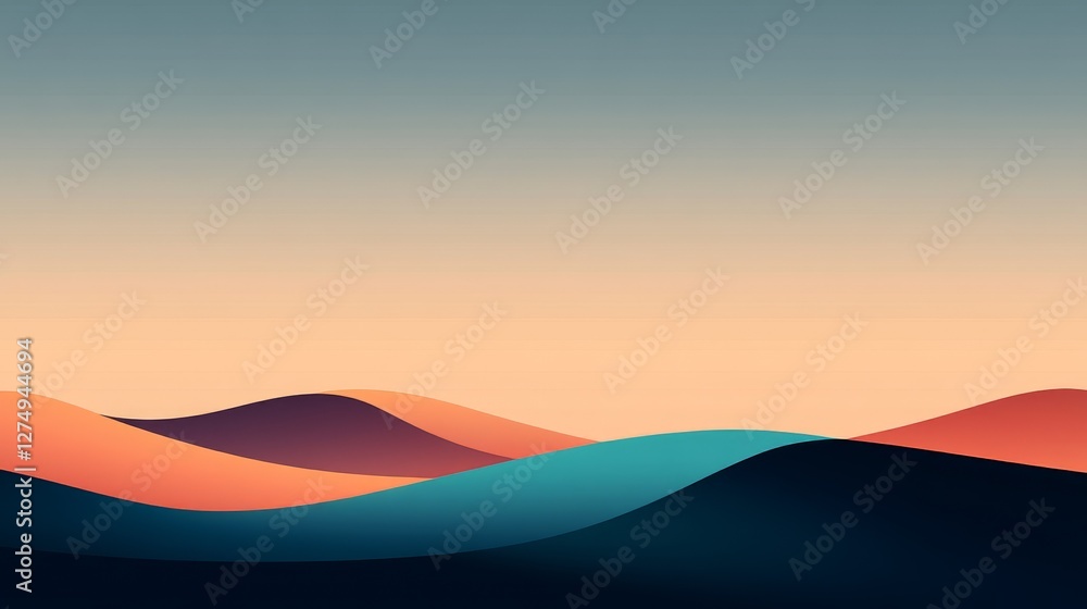 Poster seamless textures with soft colors in a modern design landscape