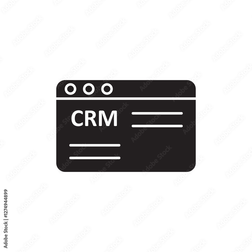 Aufkleber crm icon, vector simple trendy style illustration for web and app..eps