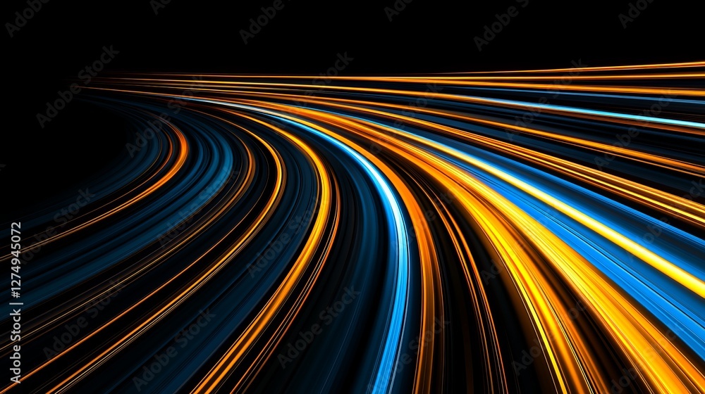 Poster streams of light creating streaks across a dark canvas background