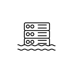 Data lake outline icon, simple black trendy style illustration for web and app..eps