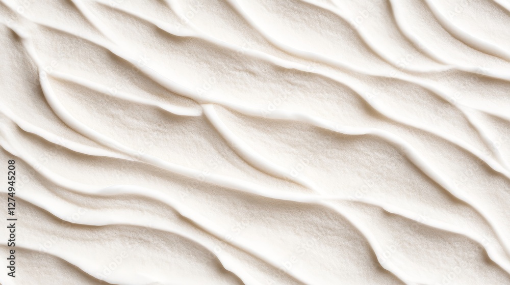 Poster textured white surface with flowing waves and soft negative space design