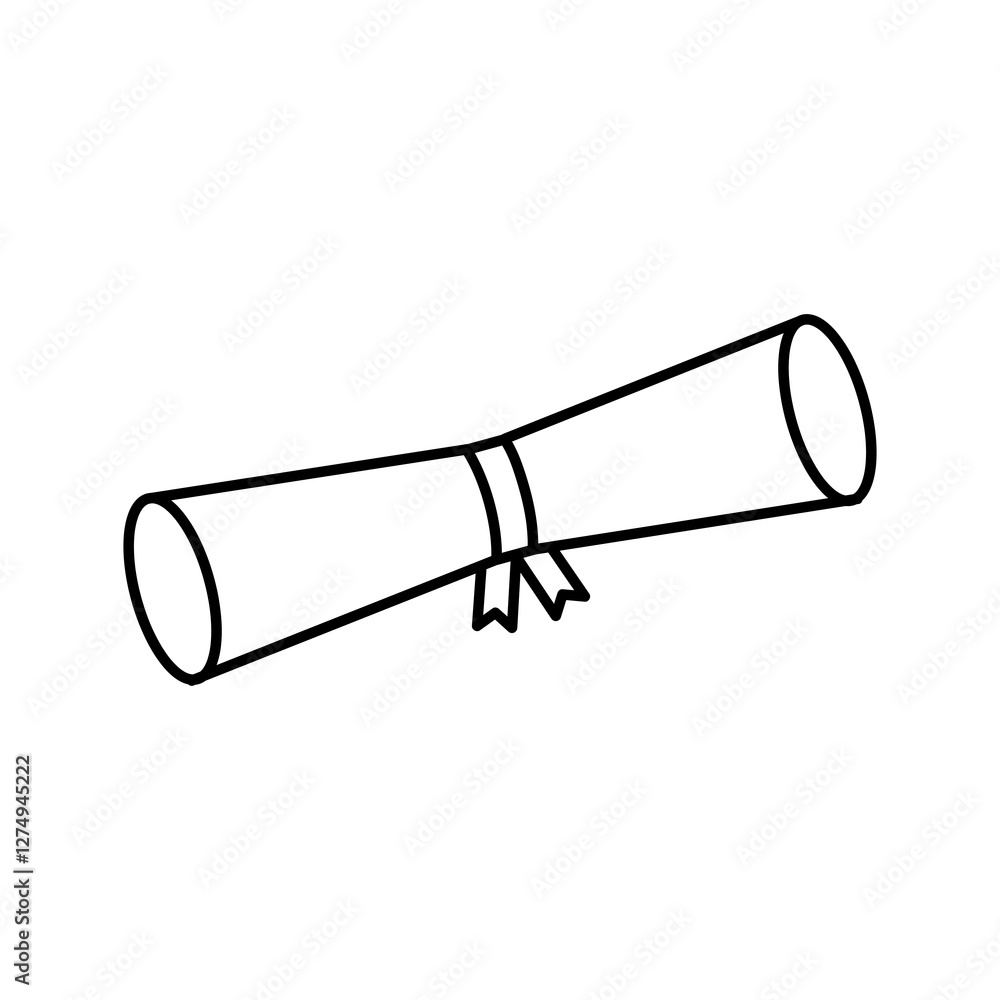 Poster diploma outline icon, vector simple linear illustration for web and app..eps