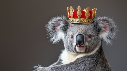 Koala Wearing Gold And Red