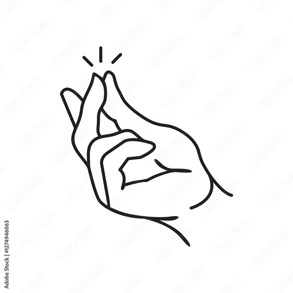 Poster finger snapping symbol, vector linear illustration for web and app..eps