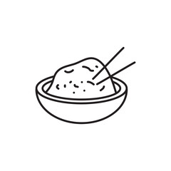 Fried Rice outline icon, vector simple linear illustration for web and app..eps