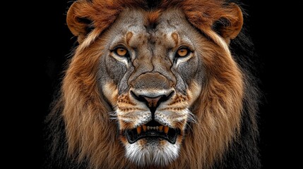 Fototapeta premium Majestic Male Lion Roar Wildlife Power Pride African Safari Big Cat Nature Closeup