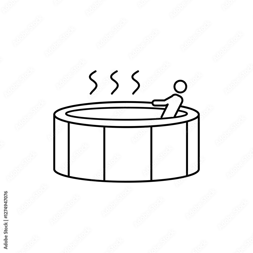 Poster jacuzzi icon, vector simple jacuzzi linear illustration for web and app..eps