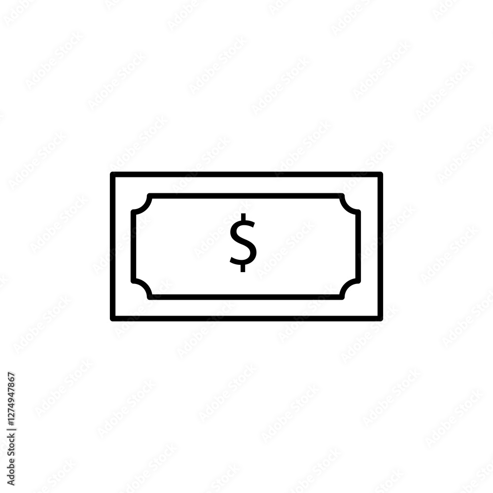 Poster Money icon Vector, simple linear illustration for web and app..eps