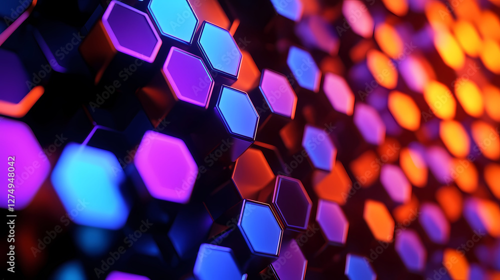 Poster hexagonal pattern with gradient colors