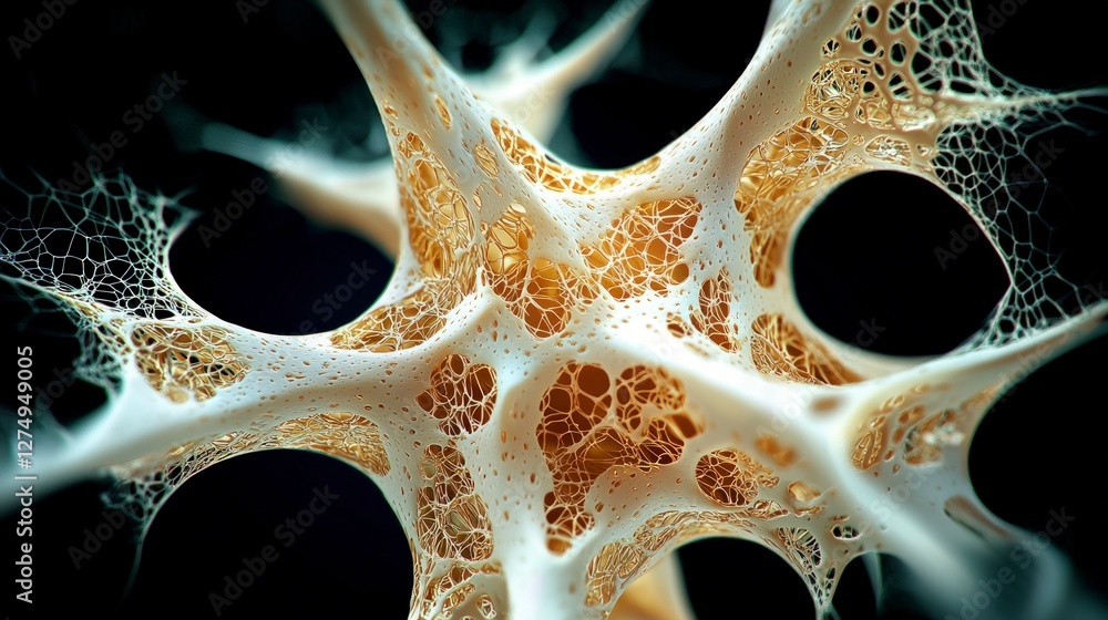 Poster intricate cellular structure microscopic network abstract biology science background