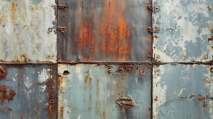 grunge industrial texture with rusted metal and peeling paint