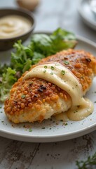 fried chicken crumbs with vegetables