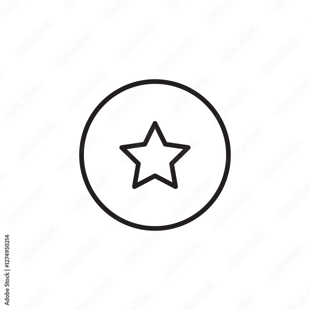 Poster star favorite icon line, vector simple illustration for web and app..eps