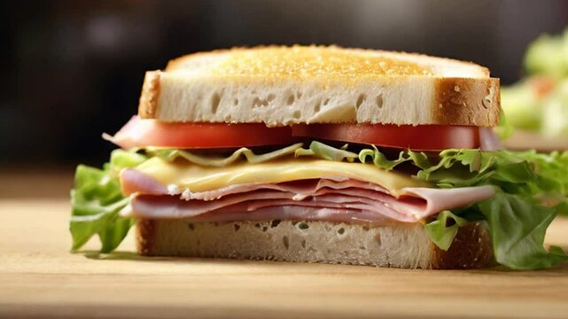 classic ham and cheese sandwich.	
