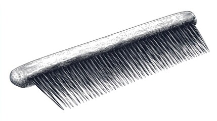 Silver comb, hair care, studio shot, white background, grooming