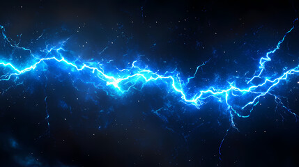 Vivid Blue Lightning on Dark Background