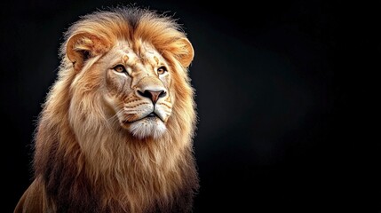 Obraz premium Majestic Lion Portrait Wild Animal African King Generative AI Art