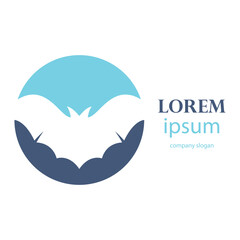 flying bat logo design flapping wings