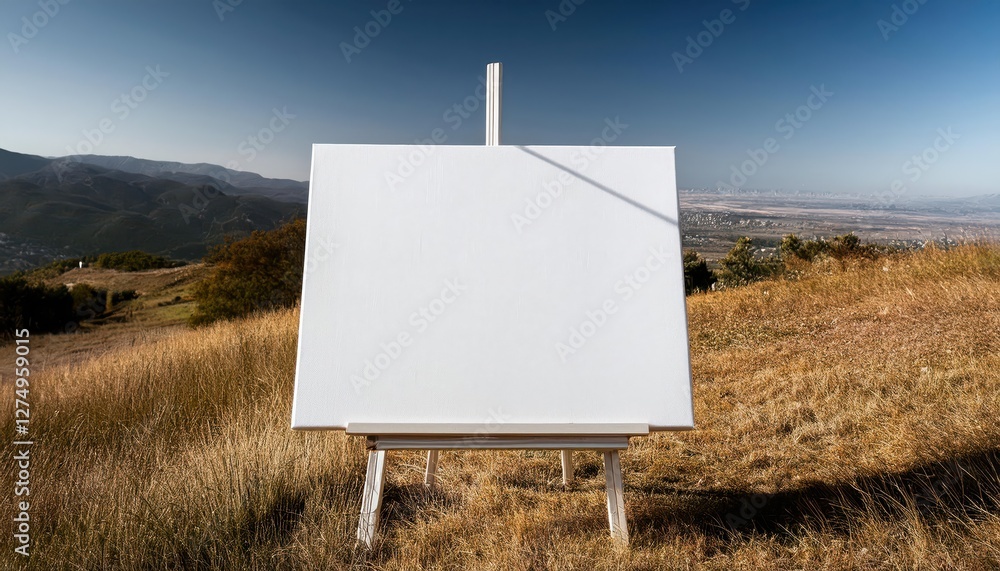 Poster blank canvas empty palette awaiting its story, poised for artistic expression, ready to capture the 