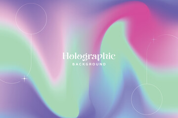 Abstract Iridescence Holographic Background Pastel Gradient. Trendy Modern Design Gradient Holographic texture