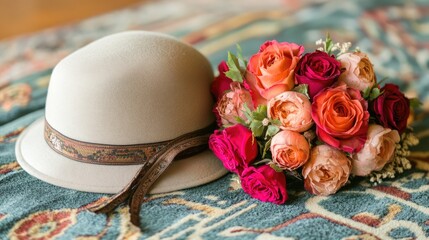 A vintage-inspired cloche hat elegantly placed on a Parisian-themed setup