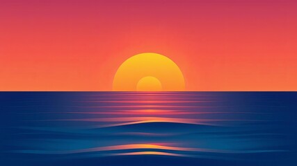 Vibrant gradient ocean sunset background in modern style for web design, banner, greeting card, background, gradient, sunset