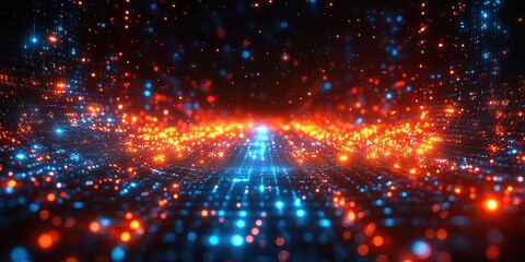 Fototapeta premium Wallpaper graphics Digital network images and bokeh