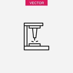 Laser machine outline icon, vector simple linear illustration for web and app..eps