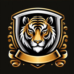 Obraz premium cool minimalist animal and shield logo