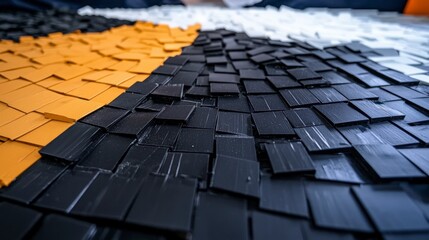 Obraz premium Abstract Black White Gold Geometric Pattern Texture Background