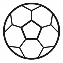 Fototapeta premium Football or Soccer Ball outline vector icon on white background.