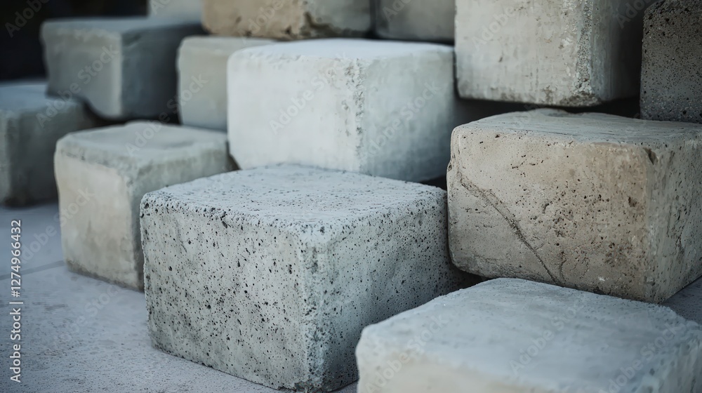 Poster gray concrete blocks texture background modern architecture design