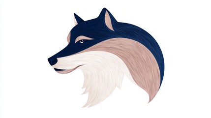Obraz premium Stylized Wolf Head Illustration Canine Animal Design Portrait Art Wildlife Nature