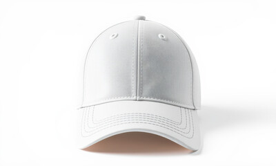 Fototapeta premium plain white baseball cap with structured design and stitching details, perfect for casual wear or branding opportunities