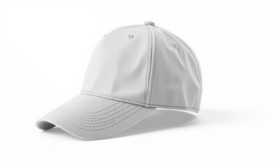 Fototapeta premium gray baseball cap mockup with curved brim and stitched details, perfect for showcasing designs or logos. Ideal for promotional use or fashion displays