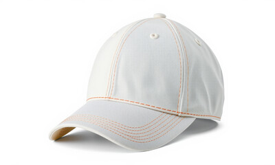 Fototapeta premium stylish white baseball cap with contrasting stitching, perfect for casual wear or outdoor activities. This versatile accessory adds sporty touch to any outfit