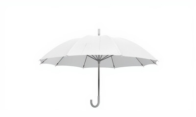 Fototapeta premium white umbrella with sleek design, perfect for showcasing branding or promotional messages. Ideal for outdoor events or rainy days