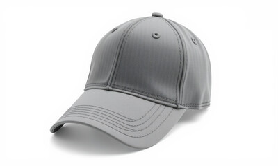 Fototapeta premium gray baseball cap with structured design and curved brim, perfect for casual wear or sports activities. This versatile accessory adds style and comfort to any outfit