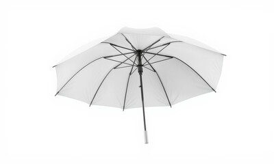 white umbrella with black frame, showcasing its structure and design. Ideal for mockups and presentations