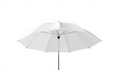 Obraz premium white outdoor umbrella with sleek design, perfect for providing shade on sunny days. Ideal for gardens, patios, and beach settings