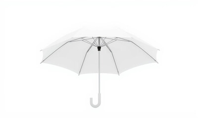 white umbrella with curved handle, showcasing minimalist design. Ideal for various weather conditions, this umbrella combines functionality with style