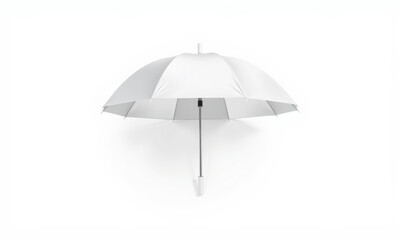 Obraz premium sleek white umbrella with minimalist design, perfect for showcasing branding or promotional materials. Ideal for rainy days or sunny outings