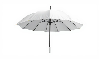 stylish white umbrella with black frame, perfect for outdoor use and protection from rain or sun. Its elegant design makes it suitable for various settings