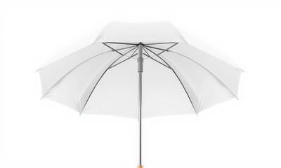 stylish white umbrella with sleek design and sturdy frame, perfect for outdoor use. Ideal for sun protection and adding elegance to any setting