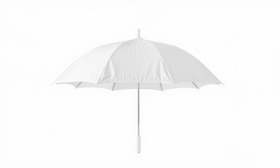 Obraz premium white umbrella on plain background, perfect for mockup designs and presentations. Ideal for showcasing branding or product concepts