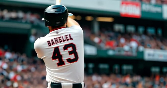 Baseball Player Hitting a Home Run