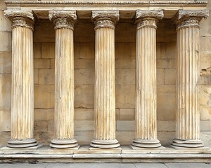 Naklejka premium Ancient columns facade antique stone building