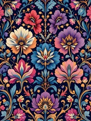 Floral Extravaganza A Colorful Symphony of Botanical Artistry in a Symmetrical Composition