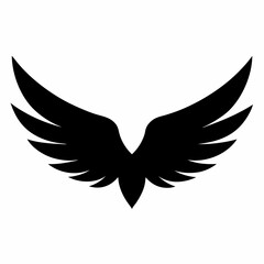 Obraz premium Angel wings icon vector on white background.